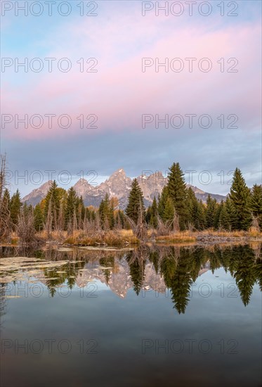 Mountain peaks at dawn