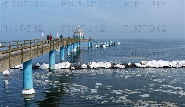 The icy pier in the Baltic resort of Sellin