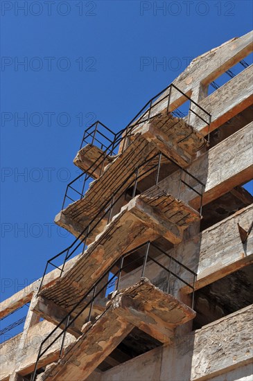 Ruin with stairs of the Denver gold mine in Rodalquilar