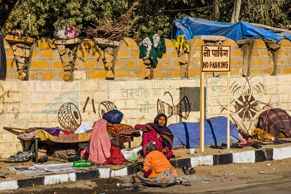 Slum dwellers on the street