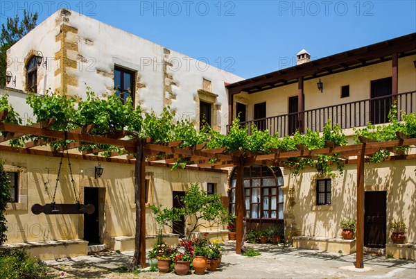 Monastery courtyard with monk cells