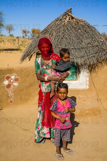 Colourfully dressed desert dwellers