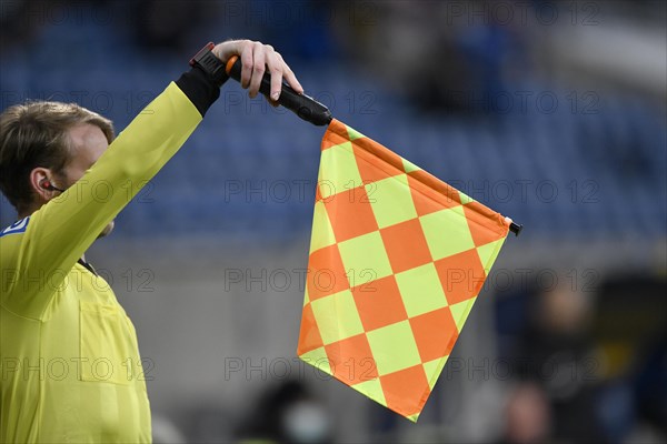 Linesman shows flag