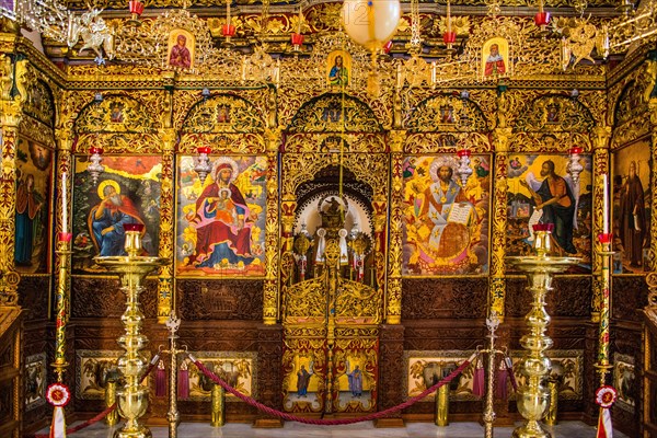 Richly decorated iconostasis