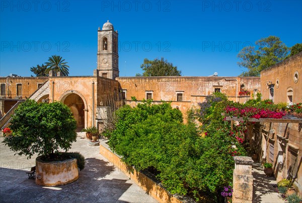 Monastery courtyard with monk cells