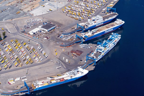 Aerial view of Travemuende Harbour