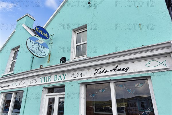 Turquoise blue facade