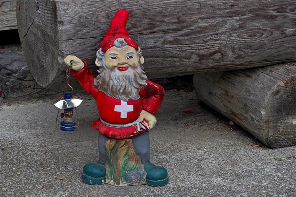 Garden Gnome with Swiss Shirt