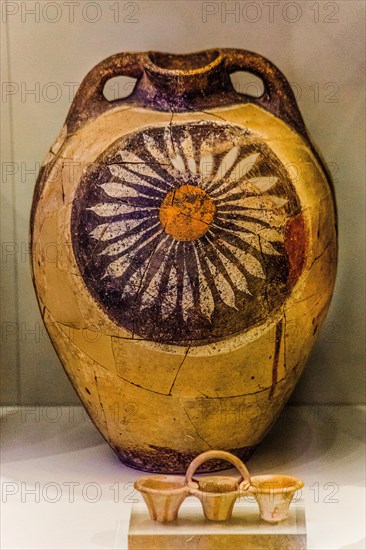 Amphora decorated with elaborate floral patterns