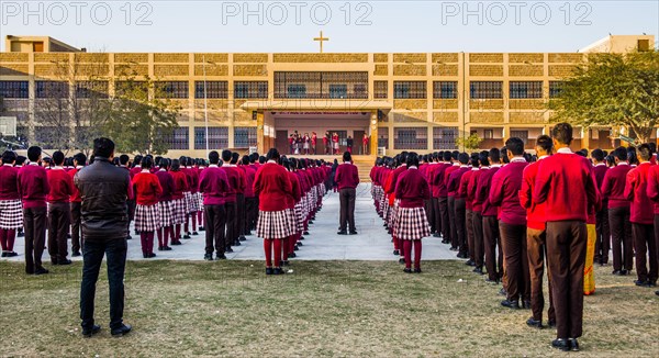 Marching to morning roll call