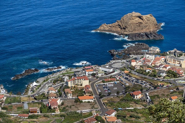 View of the small village of Porto Moniz in Madeira