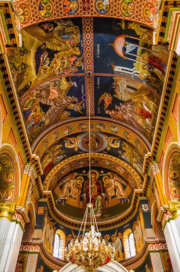Byzantine Minas Cathedral with colourful frescoes