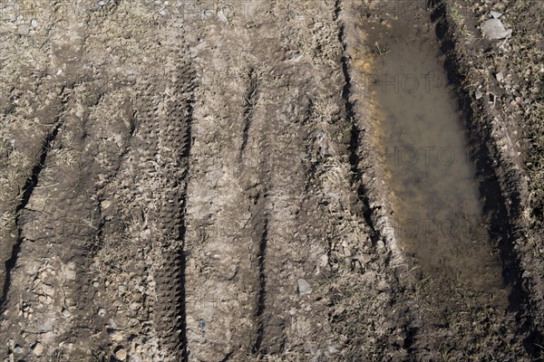 Erosion damage on an upland moor from vehicles and walkers. Swaledale