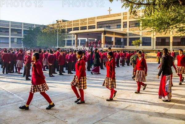 Marching to morning roll call