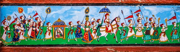 Mural painting in the old town of Bundi