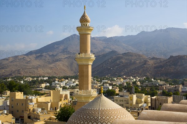 View of mosque and minaret from Nizwa Fort