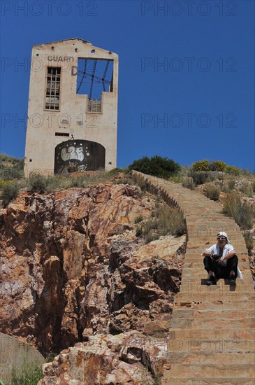 Stairs to the ruins of the Planta Denver factory in Rodalquilar