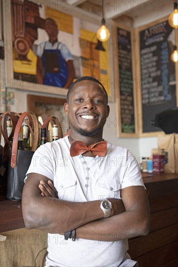 Man with leather bow tie