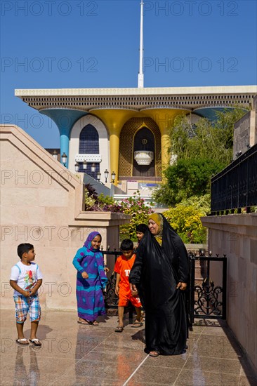 Visitors in front of Qasr al-Alam Palace