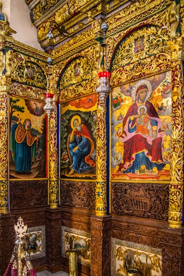 Richly decorated iconostasis