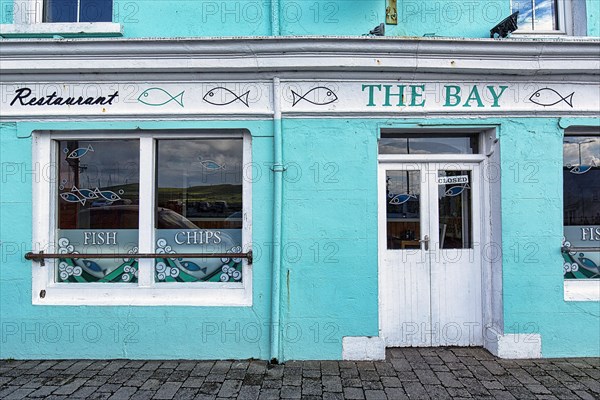 Turquoise blue facade