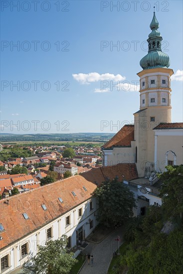 View from the border tower of the chateau to the chateau tower and inner courtyard