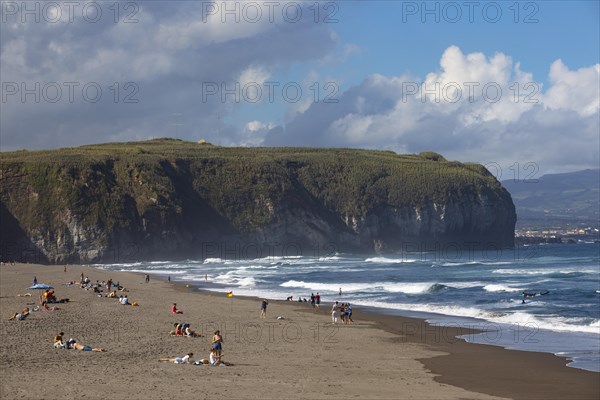 Sandy beach beach Praia de Santa Barbara near Ribeira Grande