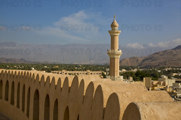 View of mosque and minaret from Nizwa Fort