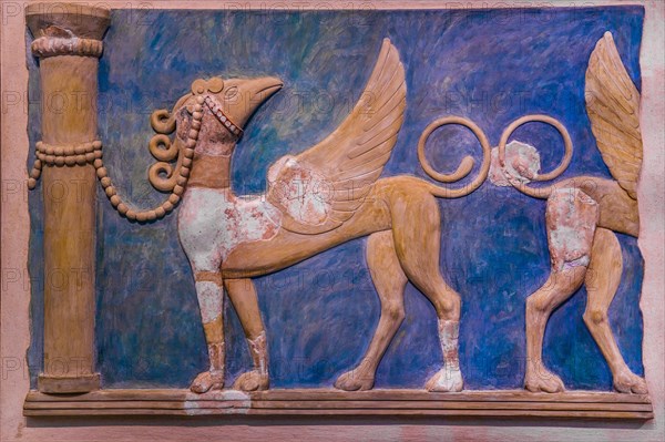 High relief of the Griffin fresco from the gro