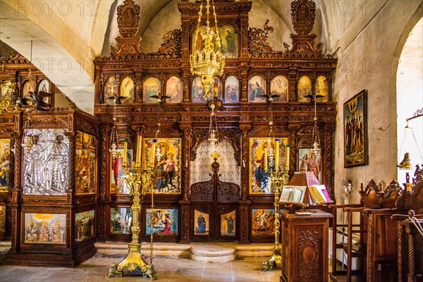 Richly decorated iconostasis