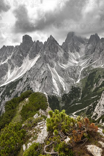 Mountain peaks and pointed rocks