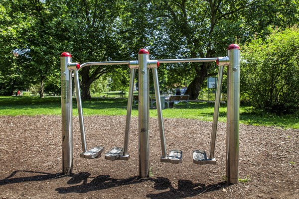 Outdoor fitness equipment at Lietzensee Park