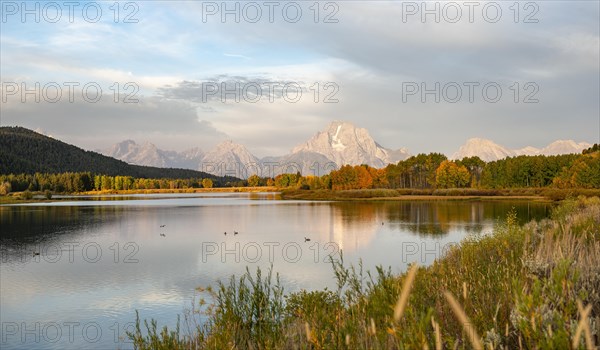 Mount Moran reflected in Snake River