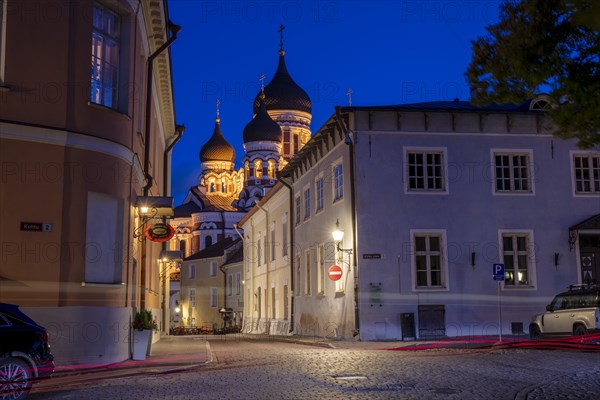 Alexander Nevski Cathedral at night from the Church Square