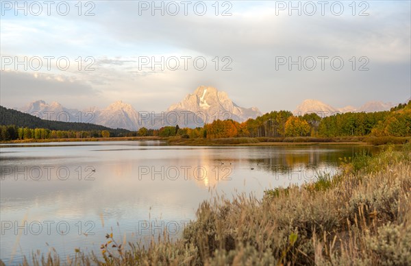 Mount Moran reflected in Snake River