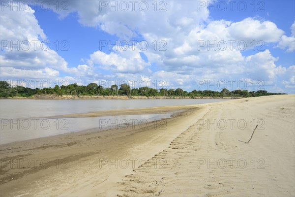 Dry sandbank at low water