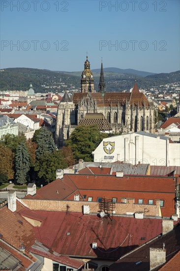 View over the city centre with St. Elisabeth's Cathedral