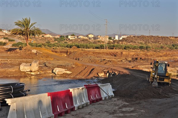 Temporary bridge after flood disaster