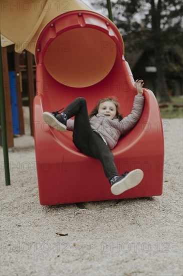 Girl on a slide