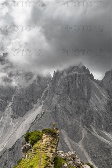 Hiker standing on a ridge