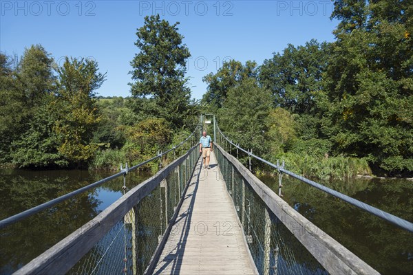 Suspension bridge near Sobes over the river Dyje