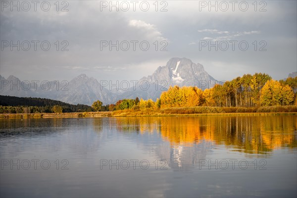 Mount Moran reflected in Snake River