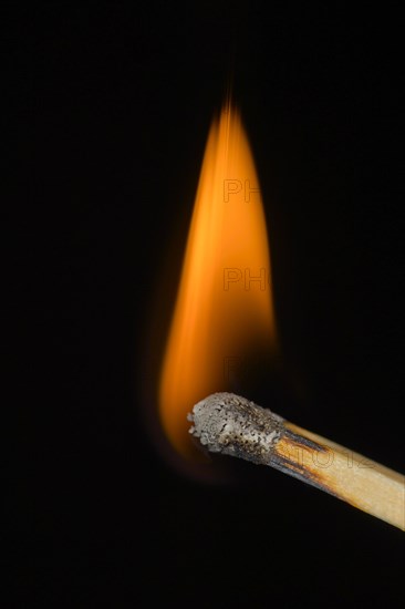 Flame on a match head