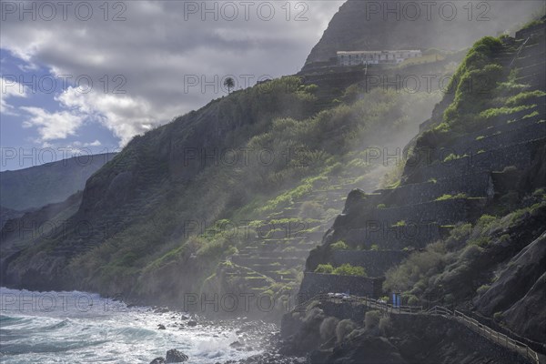 Stone terraces on the coast