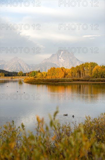 Mount Moran reflected in Snake River