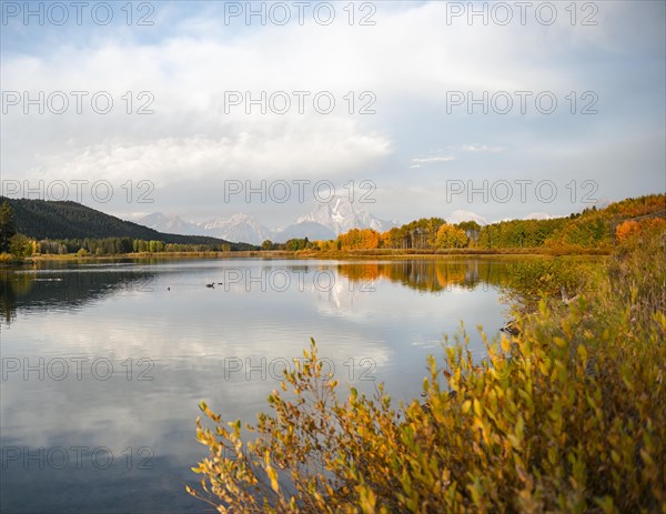 Mount Moran reflected in Snake River