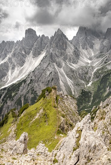 Hiker standing on a ridge