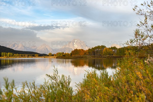 Mount Moran reflected in Snake River