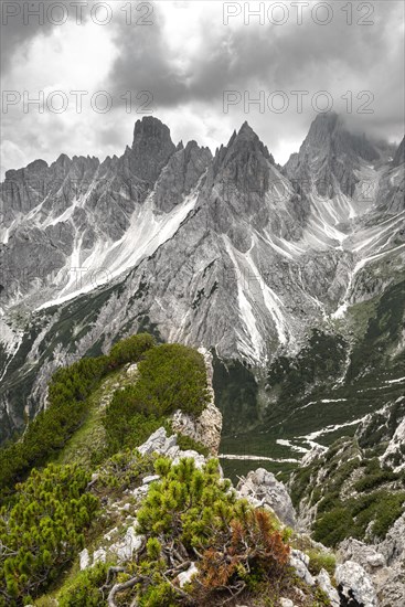 Mountain peaks and pointed rocks