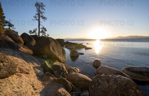 Round stones in the water